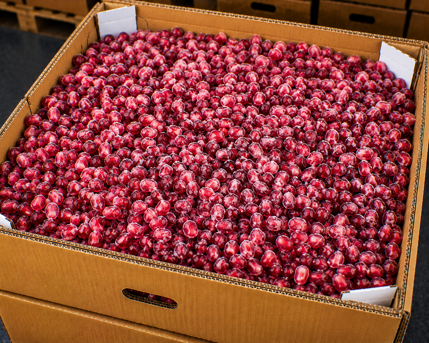 Frozen pomegranate arils